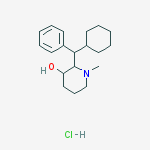2-[cyclohexyl(phenyl)methyl]-1-methylpiperidin-3-ol hydrochloride (1:1) molecular structure