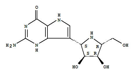 4H-Pyrrolo3,2-dpyrimidin-4-one, 2-amino-7-(2S,3S,4R,5R)-3,4-dihydroxy-5-(hydroxymethyl)-2-pyrrolidinyl-1,5-dihydro-