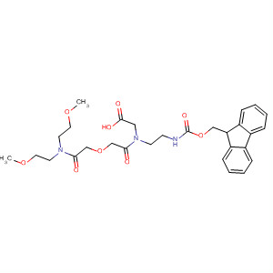 2,8-Dioxa-5,11,14-triazapentadecan-15-oic acid,11-(carboxymethyl)-5-(2-methoxyethyl)-6,10-dioxo-,15-(9H-fluoren-9-ylmethyl) ester molecular structure