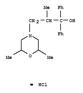3-(2,6-dimethylmorpholin-4-yl)-2-methyl-1,1-diphenylpropan-1-ol hydrochloride (1:1) molecular structure