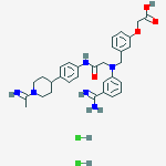 Acetic acid, 2-[3-[[[3-(aminoiminomethyl)phenyl][2-[[4-[1-(1-iminoethyl)-4-piperidinyl]phenyl]amino]-2-oxoethyl]amino]methyl]phenoxy]-, hydrochloride (1:2) molecular structure