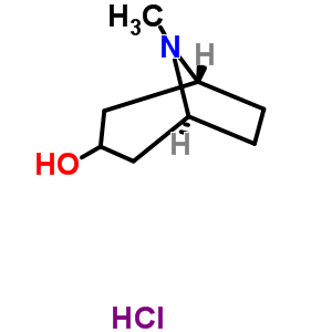 (1R,5S)-8-methyl-8-azabicyclo[3.2.1]octan-3-ol hydrochloride (1:1) molecular structure