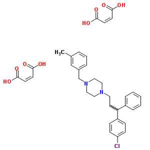 1-[3-(4-chlorophenyl)-3-phenylpropyl]-4-(3-methylbenzyl)piperazine di[(2Z)-but-2-enedioate] molecular structure
