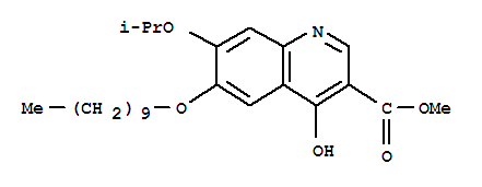 3-Quinolinecarboxylicacid, 6-(decyloxy)-4-hydroxy-7-(1-methylethoxy)-, methyl ester molecular structure