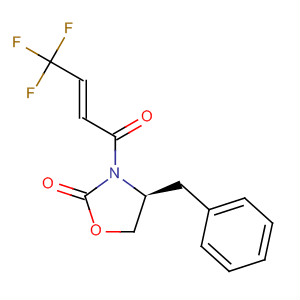 2-Oxazolidinone,4-(phenylmethyl)-3-[(2E)-4,4,4-trifluoro-1-oxo-2-butenyl]-, (4S)- molecular structure