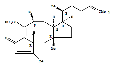 Dicyclopenta[a,d]cyclooctene-4-carboxylicacid,7-[(1S)-1,5-dimethyl-4-hexen-1-yl]-3,5,6,6a,7,8,9,9a,10,10a-decahydro-5-hydroxy-1,9a-dimethyl-3-oxo-,(5S,6aS,7R,9aR,10aR)- molecular structure