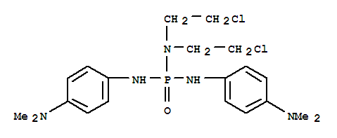 N,N-bis(2-chloroethyl)-N',N''-bis[4-(dimethylamino)phenyl]phosphoric triamide molecular structure