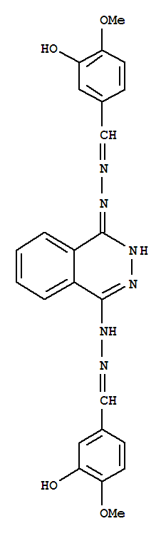 3,3'-[phthalazine-1,4-diylbis(hydrazin-2-yl-1-ylidenemethylylidene)]bis(6-methoxyphenol) molecular structure