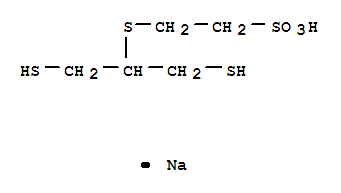 sodium 2-[(1,3-disulfanylpropan-2-yl)sulfanyl]ethanesulfonate molecular structure