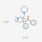 [5-(azepan-1-ylmethyl)-1,2,5-trimethyl-4-phenylpiperidin-4-yl] Benzoate;dihydrochloride molecular structure