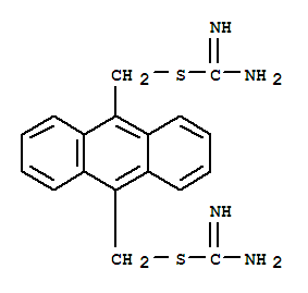 anthracene-9,10-diyldimethanediyl dicarbamimidothioate molecular structure