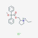 (1-propylpyrrolidin-1-ium-2-yl)methyl 2-methoxy-2,2-diphenylacetate;chloride molecular structure