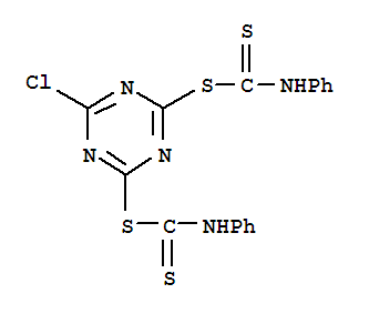 6-chloro-1,3,5-triazine-2,4-diyl bis[phenyl(dithiocarbamate)] molecular structure