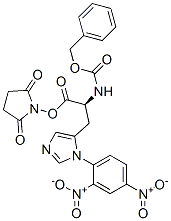 N-[[N-[(Benzyloxy)carbonyl]-3-[1-(2,4-dinitrophenyl)-1H-imidazol-5-yl]-L-alanyl]oxy]succinimide molecular structure
