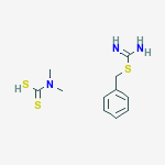 BENZYLSULFANYLMETHANIMIDAMIDE, DIMETHYLAMINOMETHANEDITHIOIC ACID molecular structure