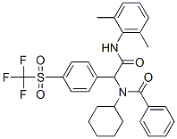 BENZENEACETAMIDE, ALPHA-(BENZOYLCYCLOHEXYLAMINO)-N-(2,6-DIMETHYLPHENYL)-4-[(TRIFLUOROMETHYL)SULFONYL]- molecular structure