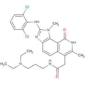 1H-Imidazo[4,5-h]isoquinoline-6-acetamide,2-[(2,6-dichlorophenyl)amino]-N-[3-(diethylamino)propyl]-8,9-dihydro-1,7-dimethyl-9-oxo- molecular structure