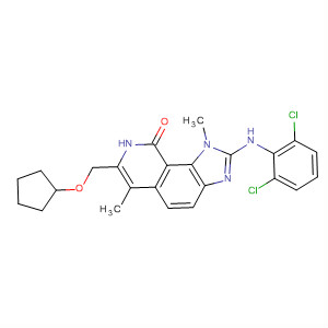 9H-Imidazo[4,5-h]isoquinolin-9-one,7-(cyclopentylhydroxymethyl)-2-[(2,6-dichlorophenyl)amino]-1,8-dihydro-1,6-dimethyl- molecular structure