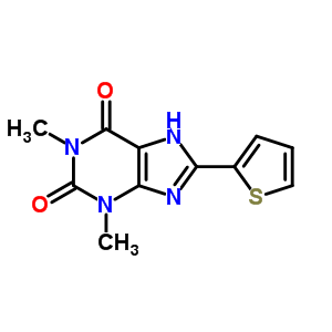1,3-Dimethyl-8-(2-thienyl)-3,7-dihydro-1H-purine-2,6-dione molecular structure