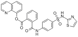 8-quinolyl 2-[[[4-[(thiazole-2-ylamino)sulphonyl]phenyl]amino]carbonyl]benzoate molecular structure