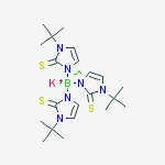 Potassium;tris(3-tert-butyl-2-sulfanylideneimidazol-1-yl)boron(1-) molecular structure