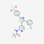 N-[4-[4-(3-CHLOROPHENYL)-2-(4-METHYLSULFONYLPHENYL)-1,3-THIAZOL-5-YL]-2-PYRIDYL]PIVALAMIDE molecular structure