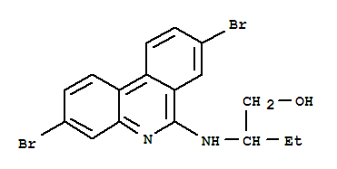 2-[(3,8-dibromophenanthridin-6-yl)amino]butan-1-ol molecular structure