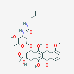 3-acetyl-3,5,12-trihydroxy-10-methoxy-6,11-dioxo-1,2,3,4,6,11-hexahydrotetracen-1-yl 3-[(butylcarbamoyl)amino]-2,3,6-trideoxyhexopyranoside