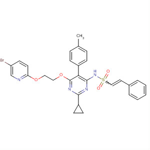 Ethenesulfonamide,N-[6-[2-[(5-bromo-2-pyridinyl)oxy]ethoxy]-2-cyclopropyl-5-(4-methylphenyl)-4-pyrimidinyl]-2-phenyl- molecular structure