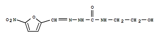 (2E)-N-(2-hydroxyethyl)-2-[(5-nitrofuran-2-yl)methylidene]hydrazinecarboxamide molecular structure