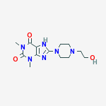 N(SUP 1)-(THEOPHYLLINYL-8)-N(SUP 4)-SS-HYDROXYETHYLPIPERAZINE molecular structure