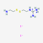 N-[(E)-amino(ammonio)methylidene]-2-[(2-aminoethyl)disulfanyl]ethanaminium diiodide molecular structure