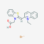 2-[(2z)-2-[(1-ethylquinolin-1-ium-2-yl)methylidene]-1,3-benzothiazol-3-yl]acetic Acid;bromide molecular structure