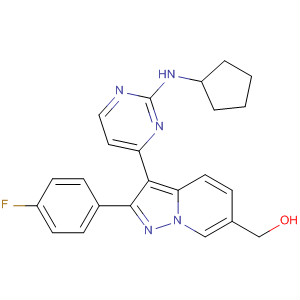 Pyrazolo[1,5-a]pyridine-6-methanol,3-[2-(cyclopentylamino)-4-pyrimidinyl]-2-(4-fluorophenyl)- molecular structure