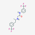 N-[3-(trifluoromethyl)phenyl]-2-[1-[3-(trifluoromethyl)phenyl]propan-2-ylamino]acetamide molecular structure