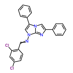 1-(2,4-dichlorophenyl)-n-(3,6-diphenylimidazo[1,2-a]imidazol-1-yl)methanimine molecular structure