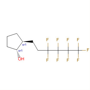 Cyclopentanol, 2-(3,3,4,4,5,5,6,6,6-nonafluorohexyl)-, (1R,2S)-rel- molecular structure