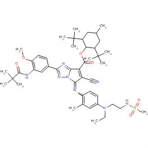 5H-Pyrrolo[1,2-b][1,2,4]triazole-7-carboxylic acid,6-cyano-2-[3-[(2,2-dimethyl-1-oxopropyl)amino]-4-methoxyphenyl]-5-[[4-[ethyl[2-[(methylsulfonyl)amino]ethyl]amino]-2-methylphenyl]imino]-,2,6-bis(1,1-dimethylethyl)-4-methylcyclohexyl ester