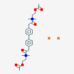 2-acetyloxyethyl-[2-[4-[4-[(2-acetyloxyethyl-dimethyl-ammonio)carbonylmethyl]phenyl]phenyl]acetyl]-dimethyl-azanium dibromide molecular structure