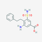 3-amino-4-(2-phenylethyl)-5-sulfamoylbenzoic Acid molecular structure