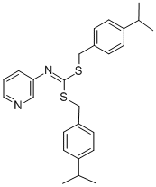 Bis((4-(1-methylethyl)phenyl)methyl)-3-pyridinylcarbonimidodithioate molecular structure
