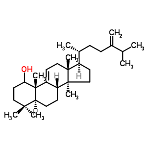 24-methylidenelanost-9(11)-en-1-ol molecular structure