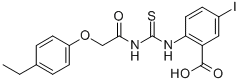 2-[[[[(4-ETHYLPHENOXY)ACETYL]AMINO]THIOXOMETHYL]AMINO]-5-IODO-BENZOIC ACID molecular structure