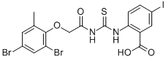 2-[[[[(2,4-DIBROMO-6-METHYLPHENOXY)ACETYL]AMINO]THIOXOMETHYL]AMINO]-5-IODO-BENZOIC ACID