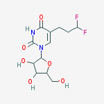 5-(3,3-difluoropropyl)-1-[3,4-dihydroxy-5-(hydroxymethyl)oxolan-2-yl]pyrimidine-2,4-dione molecular structure