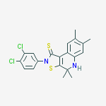 2-(3,4-dichlorophenyl)-4,4,7,8-tetramethyl-4,5-dihydro[1,2]thiazolo[5,4-c]quinoline-1(2H)-thione molecular structure