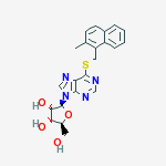 6-{[(2-methylnaphthalen-1-yl)methyl]sulfanyl}-9-(beta-L-ribofuranosyl)-9H-purine molecular structure