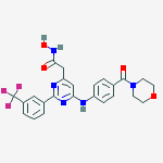 N-hydroxy-2-(6-{[4-(morpholin-4-ylcarbonyl)phenyl]amino}-2-[3-(trifluoromethyl)phenyl]pyrimidin-4-yl)acetamide molecular structure