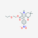 2-propoxyethyl 2,7,7-trimethyl-4-(4-nitrophenyl)-5-oxo-1,4,5,6,7,8-hexahydroquinoline-3-carboxylate molecular structure