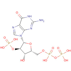 Guanosine 5'-(trihydrogen diphosphate), 2'-(dihydrogen phosphate) molecular structure